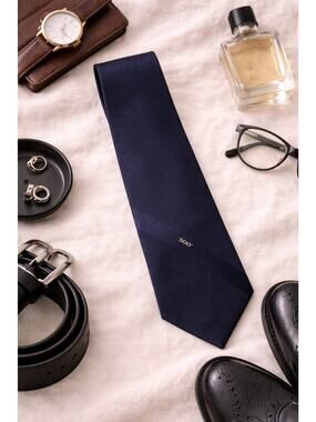 Botany 500 Men's Classic Interview Business Slim Neck Tie Silk Blend Navy Blue